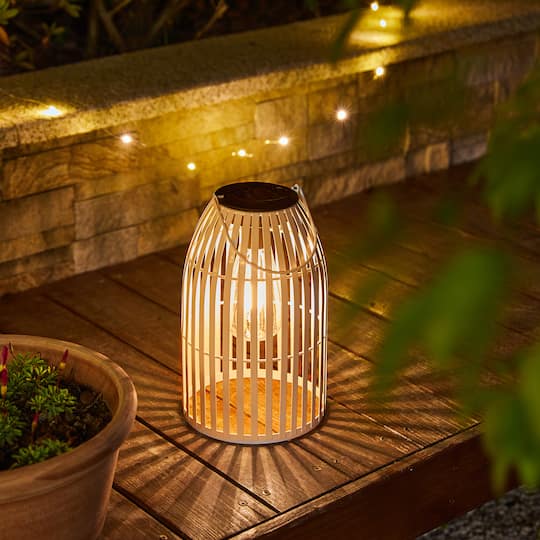 Glitzhome® 10" Woven Solar Powered Outdoor Hanging Lantern